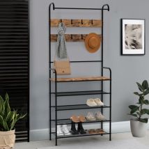 Idmarket - pedro armario recibidor con 5 estantes 79 cm diseño industrial