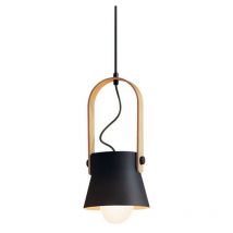 Pefka Sospensione a Soffitto 1 Luce Nero-Legno