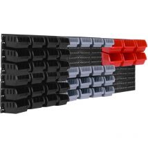 Peg Medium - Etagère murale, 6 panneaux porte outils + 60 boîtes à outils, montage mural