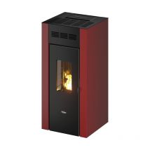 Pegaso Elane - Poêle à pellets ventilé 8,5 Kw Rouge