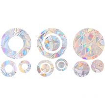 Ineasicer - Pegatinas atrapasol, pegatinas para ventanas, protección para pájaros, redondas, pegatinas prismáticas para ventanas, pegatinas