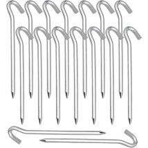 Blue Dream - shining house Sardines Peg, Fixing Peg 20 Pieces Tent Pegs Ground Fixing Pegs Hook for Tent Sardines Camping Gardening Galvanized Steel