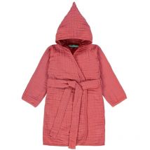 Peignoir Bébé - Gaze de Coton - 100 % Coton - Fushia - 24-36 mois.