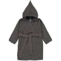 Peignoir Bébé - Gaze de Coton - 100 % Coton - anthracite - 12-18 mois.