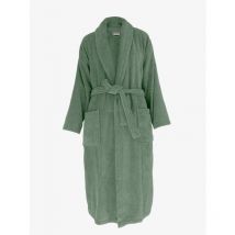 Peignoir col châle Eponge coton 380 gr/m² "Naïa" Vent du sud - Olive - Taille XL