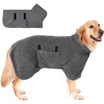 Cyslmuk - Peignoir de Bain pour Chien en Microfibre, Peignoir de Bain pour Chien avec Velcro, Peignoir de Bain pour Chien réglable pour Chiens de