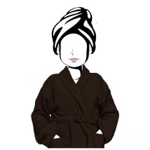 Peignoir en coton 500gr/m2 Taille l lagune brun, par Soleil d'Ocre