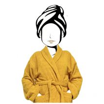 Peignoir en coton 500gr/m2 Taille 8-10 ans lagune moutarde, par Soleil d'Ocre