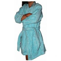 Peignoir en coton Bio enfant, coloris lagon, Taille 14 ans