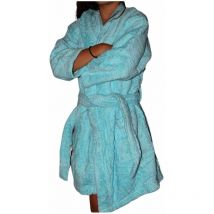 Peignoir en coton Bio enfant, coloris lagon, Taille 4 ans