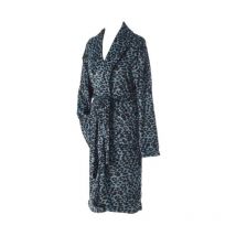 Peignoir Flanelle Imprimé 'Léopard' Bleu