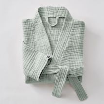 Peignoir Kimono Mixte s/m – Double Gaze de Coton Gaïa Eucalyptus