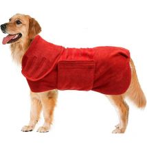Fei Yu - Peignoir pour animaux de compagnie en microfibre à séchage rapide (rouge m)
