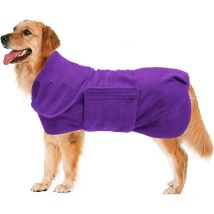 Peignoir pour animaux de compagnie en microfibre à séchage rapide (violet L)-Fei Yu
