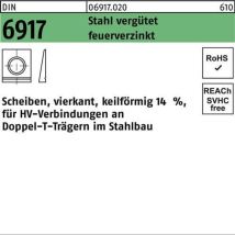 Unterlegscheibe Din 6917 Üh Vierkant Keilförmig 23 Stahl C45 Feuerverz. 1st.