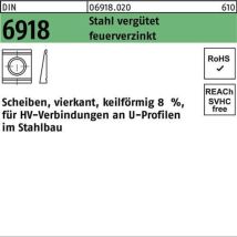 Unterlegscheibe Din 6918 Üh Vierkant Keilförmig 25 Stahl C45 Feuerverz. 1st.