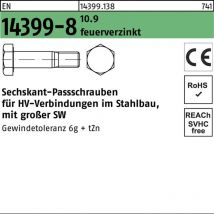 En 14399-8 Form h Sechskant-Passschraube Gewindetoleranz 6g M24x75 Stahl 10.9 feuerverzinkt - Peiner