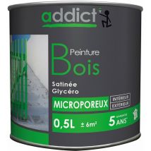 Peinture spéciale bois glycéro, noir satin, 0,5L.