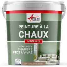 Peinture chaux naturelle : peinture sans émanation mineralis - 60 m² (2x5 kg en 1 couche) Canelle Rose Orange Arcane Industries