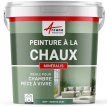 Peinture chaux naturelle : peinture sans émanation mineralis - 30 m² (5 kg en 1 couche) Menthe Vert Arcane Industries