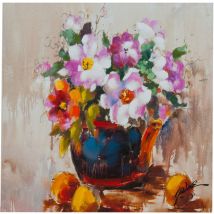 Biscottini - Peinture à l'huile sur toile 60x3x60 cm Peinture avec des fleurs à la main Peinture pour chambres cuisines Décoration de salon