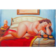 Peinture à l'huile sur toile realisée manuellement donna a letto