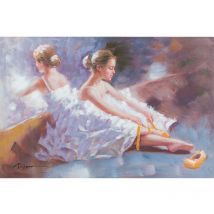 Biscottini - Peinture à l'huile sur toile realisée manuuellement ballerine