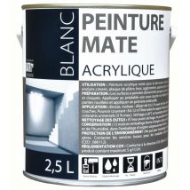 Batir 1° Acrylique mat 2.5 litres blanc - batir