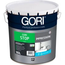 Impression GORI STOP sous-couche anti-humidité, microporeuse, super adhérente Choisissez votre teinte: Peinture Blanche - Conditionnement: 15 Litres
