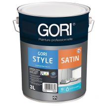 Gori - Peinture acrylique murs et plafonds style satin gris abudja bidon de 3l