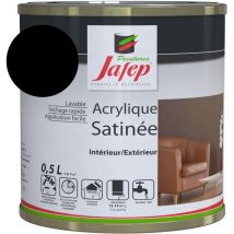 Peinture acrylique satinée noir Jafep 0,5 l