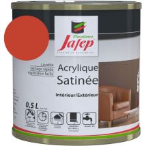 Peinture acrylique satinée rouge vif Jafep 0,5 l