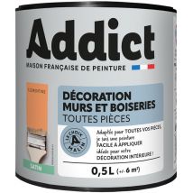 Addict - Peinture Déco.M&Bois satin clémentine 0,5L