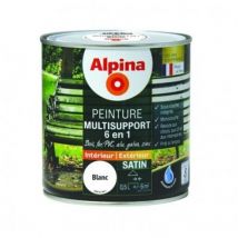Alpina - Peinture Multisupports 6 en 1 - Monocouche - Intérieur & Extérieur - Satin Couleur: Blanc craie - Conditionnement: 2.5L