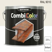 Peinture fer CombiColor Original RAL 9010 Blanc pur brillant 2,5L RUST-OLEUM