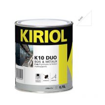 K10 duo blanc satin 0,75L - Primaire/finition à base de résines alkydes Kiriol