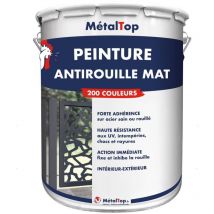 Peinture Antirouille Mat - Pot 1 l - 1034 - Jaune pastel Metaltop