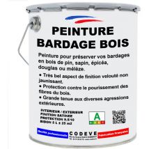 Peinture Bardage Bois Rouge Basque - 4x5 l - Codeve Bois - ral 3004 - Rouge pourpre - Pour La Protection De Votre Bardage En Pin, Sapin, épicéa Ou