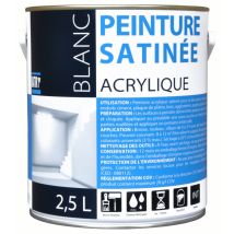 Peinture Acrylique Satin 2.5 Litres Blanc - Batir
