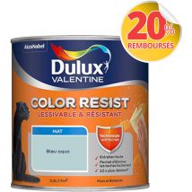Peinture bicouche intérieure Color Resist Murs et Boiseries Mat Bleu Aqua 0,5 l Dulux Valentine