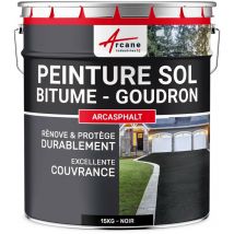 Peinture bitume goudron asphalte macadam résine sol extérieur béton enrobé rénov décoration arcasphalt - 15 kg (jusqu'à 30 m² en 2 couches) Noir