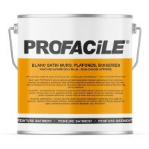 Peinture blanc satin intérieur murs, plafonds, boiseries, radiateurs, sans odeur, 2 en 1, sous-couche intégrée Profacile ffffff 2.5 litres