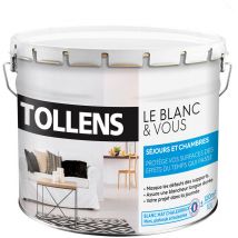 Tollens - Peinture Blanche Mat - Spécial Sejours et Chambres Pour Murs, Plafonds, Boiseries - 10L = 120m2