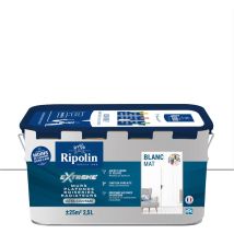 Ripolin - Peinture Blanc Mat monocouche pour Murs, Plafonds, Boiseries et Radiateurs - 2,5L
