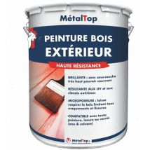 Peinture Bois Exterieur - Pot 1 l - 9017 - Noir signalisation Metaltop
