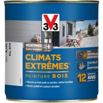 Peinture bois extérieur Climats extrêmes blanc satiné 0.5 l - V33