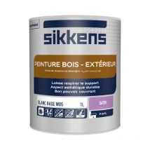 Peinture bois extérieur 1L Blanc satin