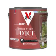 Peinture bois extérieur Couleurs d'Ici V33 Rouge intense Velours 2L