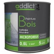 Peinture spéciale bois glycéro, Gris argent satin, 0,5 litre.
