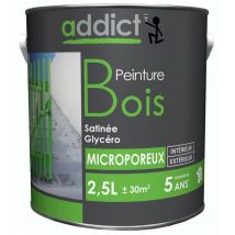 Peinture Bois 2.5 litres gris mineral Addict